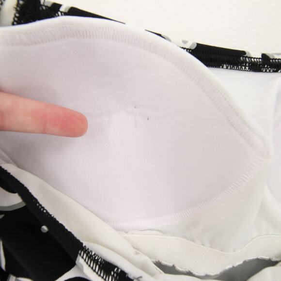 Lands End Tankini Top Black White Floral Scoop Neck Soft Cup Swimsuit Swim 2 - Picture 7 of 9